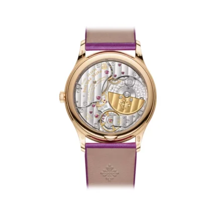 Patek Philippe Calatrava 4997/200R Ultra Thin Rose Gold Diamond Bezel 35mm Purple Dial Ladies Watch - Luxury Souq