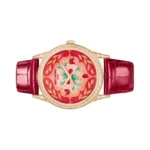 Patek Philippe Calatrava 5077/100R-041 Floral Caprice Rare Handcrafts 37mm Red Leather Straps Ladies Watch