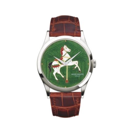 Patek Philippe Calatrava 5077P-061 Platinum Limited Edition 37mm Carousel Green Men's Watch - Luxury Souq
