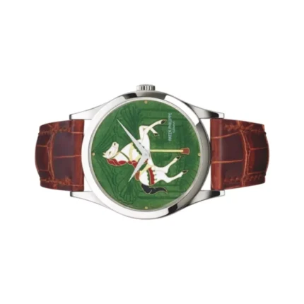 Patek Philippe Calatrava 5077P-061 Platinum Limited Edition 37mm Carousel Green Men's Watch - Luxury Souq