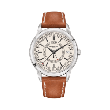 Patek Philippe Calatrava 5212A-001 Silvery Opaline Dial 40mm Stainless Steel Light Brown Calfskin Leather Men's Watch