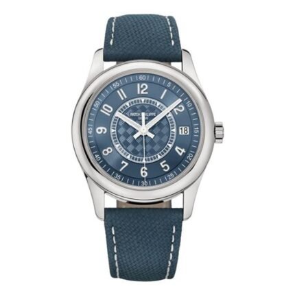 Patek Philippe Calatrava 6007A-001 Blue Dial Limited Edition 40mm Stainless Steel Blue Calfskin Leather Straps Men's Watch