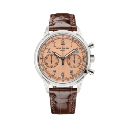 Patek Philippe Complications 5172G-010 Rose Gilt Opaline Salmon Dial 41mm 18kt White Gold Chocolate Brown Leather Straps Men's Watch