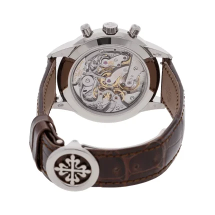 Patek Philippe Complications 5172G-010 Rose Gilt Opaline Salmon Dial 41mm 18kt White Gold Chocolate Brown Leather Straps Men's Watch