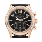 Patek Philippe Complications 5961R-010 40mm Ebony Black Dial Baguette 18k Rose Gold Diamond-Set Bezel Men's Watch