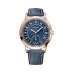 Patek Philippe Complications Calatrava 5224R-001 Travel Time 18K Rose Gold 24-hour display Blue Dial 42mm Men's Watch - Luxury Souq