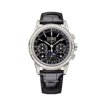 Patek Philippe Grand Complications 5271P-010 Platinum with Baguette Diamond Bezel and Lugs Black Dial 41mm Men's Watch - Luxury Souq