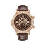 Patek Philippe Grand Complications 6002R-001 Sky Moon Tourbillon Rose Gold 44mm Grand Feu Champlevé and Cloisonné Brown Enamel Dial Men's Watch - Luxury Souq