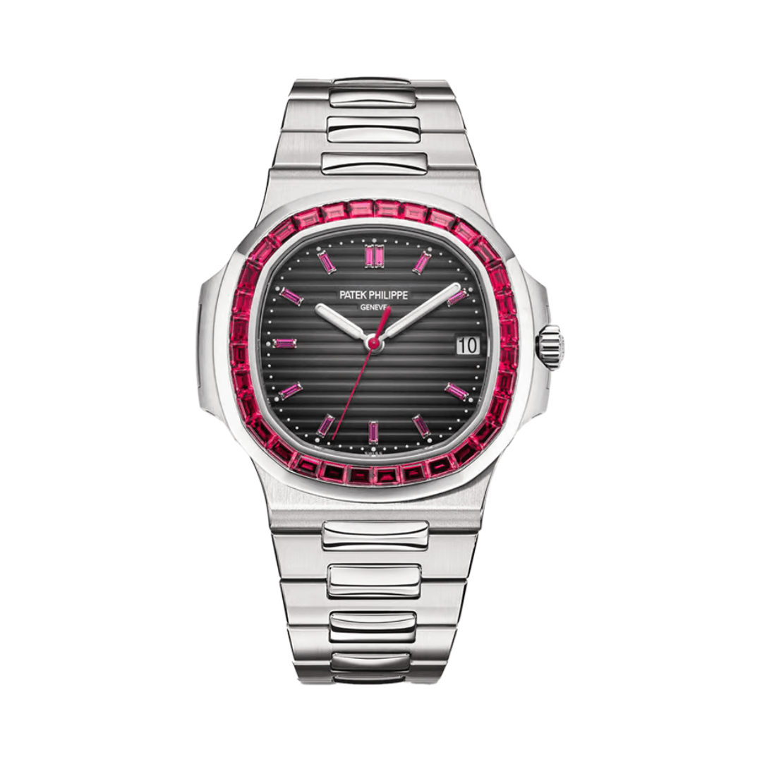 Patek Philippe Nautilus 5711-112P Ruby Bezel 44mm Platinum Limited Edition Men's Watch Patek Philippe Nautilus 5711-112P Ruby Bezel 44mm Platinum Limited Edition Men's Watch