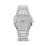 Patek Philippe Nautilus 5719/10G-010 Diamond Pave 40mm 18k White Gold And Diamonds Men's Watch
