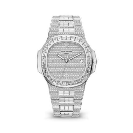 Patek Philippe Nautilus 5719/10G-010 Diamond Pave 40mm 18k White Gold And Diamonds Men's Watch