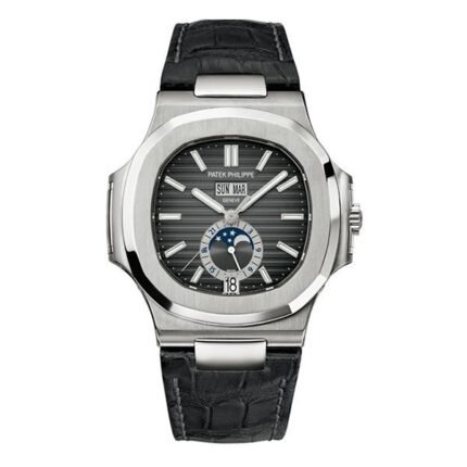 Patek Philippe Nautilus 5726A-001 Black Gradient 40.5mm Stainless Steel Black Leather Straps Men's Watch