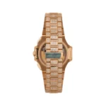 Patek Philippe Nautilus 5980/1400R-011 Chronograph Date Baguette Diamond Set Bezel 40.5mm 18k Rose Gold Full Diamonds Men's Watch