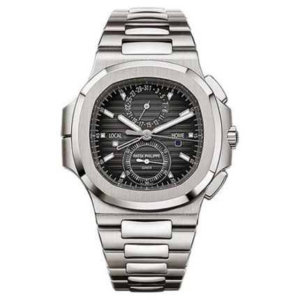 Patek Philippe Nautilus 5990/1A-001 Black Gradated Travel Time Chronograph 40.5mm Stainless Steel Men's Watch