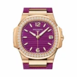 Patek Philippe Nautilus 7010R-013 Quartz Diamond Lacquered Purple Dial - Luxury Souq