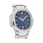 Patek Philippe Nautilus 7118/1200A-001 Blue Opaline Index Dial Diamond-Set Bezel 35.2mm Stainless Steel Ladies Watch
