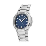 Patek Philippe Nautilus 7118/1200A-001 Blue Opaline Index Dial Diamond-Set Bezel 35.2mm Stainless Steel Ladies Watch