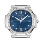 Patek Philippe Nautilus 7118/1200A-001 Blue Opaline Index Dial Diamond-Set Bezel 35.2mm Stainless Steel Ladies Watch
