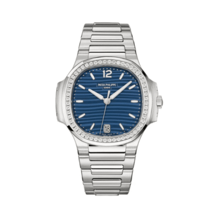 Patek Philippe Nautilus 7118/1200A-001 Blue Opaline Index Dial Diamond-Set Bezel 35.2mm Stainless Steel Ladies Watch