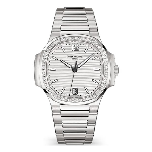 Patek Philippe Nautilus 7118/1200A-010 Silvery Opaline Dial Diamond-set Bezel 35.2mm Stainless Steel Ladies Watch Patek Philippe Nautilus 7118/1200A-010 Silvery Opaline Dial Diamond-set Bezel 35.2mm Stainless Steel Ladies Watch