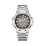 Patek Philippe Nautilus 7118/1200A-011 Gray Opaline Black Gradated Dial Diamond-Set Bezel 35.2mm Stainless Steel Ladies Watch