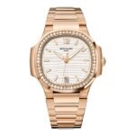 Patek Philippe Nautilus 7118/1200R-001 Silver Tone Dial Rose Gold Ladies Watch