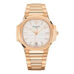 Patek Philippe Nautilus 7118/1R-001 Silvery Opaline Dial 35mm 18kt Rose Gold Ladies Watch