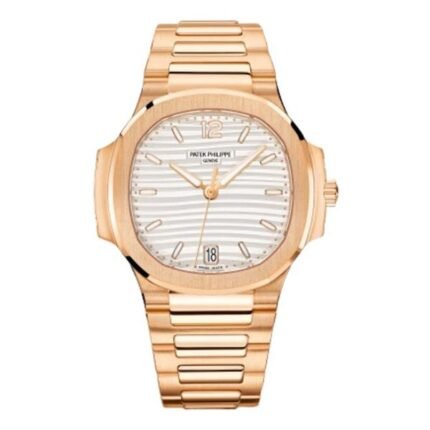 Patek Philippe Nautilus 7118/1R-001 Silvery Opaline Dial 35mm 18kt Rose Gold Ladies Watch