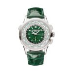 Patek Philippe World Time 5930P-001 Flyback Chronograph Platinum Green Dial Men's Watch
