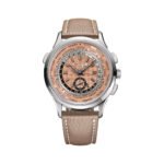 Patek Philippe World Time 5935A-001 Chronograph Stainless Steel Salmon Dial 41mm Men's Watch - Luxury Souq