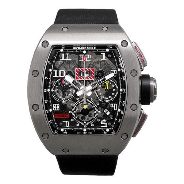 Richard Mille RM 011 AM TI Felipe Massa Flyback Chronograph Limited Edition 50mm Black Rubber Straps Men's Watch Richard Mille RM 011 AM TI Felipe Massa Flyback Chronograph Limited Edition 50mm Black Rubber Straps Men's Watch