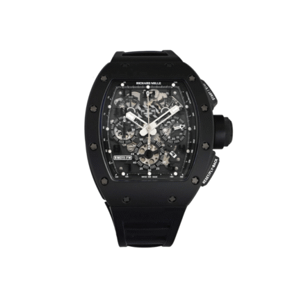 Richard Mille RM 011 CA-TZP Felipe Massa "Black Phantom” Flyback Chronograph 40mm x 50mm Black Ceramic Rubber Straps Men's Watch