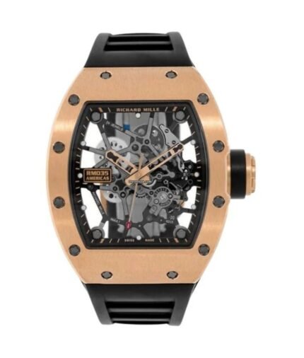 Richard Mille RM 035 Americas Toro Skeleton 48mm X 39.7mm 18k Rose Gold Black Rubber Straps Men's Watch