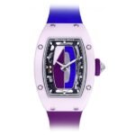 Richard Mille RM 07-01 Coloured Pastel Pink Ceramics Limited Edition 45.66mm x 31.40mm x 11.85 mm Cerulean and Lilac Rubber Strap Ladies' Watch