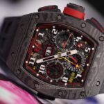 Richard Mille RM 11-02 CA TPT RMS GMT Flyback Chronograph 12th Anniversary 1st Boutique Edition Black Rubber Straps Men's Watch