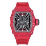 Richard Mille Rm 12-01 Tourbillon Skeleton 39.3mm x 48mm Red Quartz TPT Red Rubber Straps Men's Watch