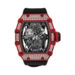 Richard Mille RM 35-02 Rafael Nadal Diamond Red Quartz TPT 49.94mm x 44.5 mm Red Rubber Straps Men's Watch