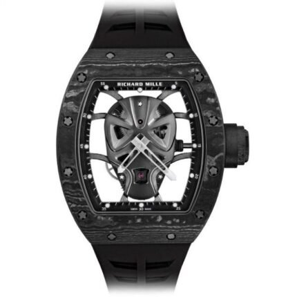 Richard Mille RM 52-06 Mask Black Carbon Tourbillon 42mm Black Rubber Straps Men's Watch