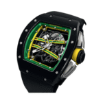 Richard Mille RM 61-01 Yohan Blake The Beast 2 in Green & Yellow Skeleton Dial 50.23 x 42.7mm Black Ceramic Black Leather Straps Men's Watch