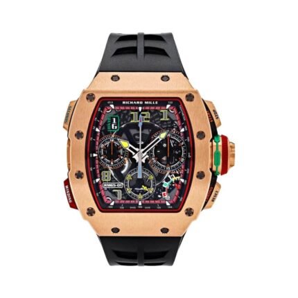Richard Mille RM 65-01 RG Split-seconds Chronograph Automatic Winding 44.5mm X 50mm 18K Rose Gold Black Rubber Straps Men's Watch