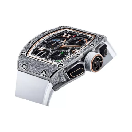Richard Mille RM 72-01 Lifestyle Flyback Chronograph White Gold Diamond Bezel Skeleton Dial 47mm Men's Watch - Luxury Souq