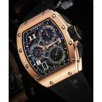 Richard Mille RM 72-01 Rose Gold Lifestyle Flyback Chronograph 47.34mm 18k Black Rubber Straps Men's Watch