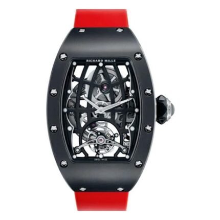 Richard Mille RM 74-01 Automatic In-House Tourbillon 34mm Grey Cermet Red Rubber Straps Ladies Watch