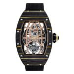 Richard Mille RM 74-02 Automatic Winding Tourbillon 34.40mm 3N Gold Carbon TPT Black Fabric Strap Ladies Watch
