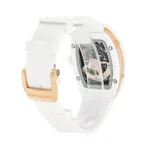Richard Mille RM07-01 RG-ATZ Diamond Set Red Jasper Dial 31.40mm White Ceramic Case White Rubber Straps Ladies Watch