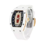 Richard Mille RM07-01 RG-ATZ Diamond Set Red Jasper Dial 31.40mm White Ceramic Case White Rubber Straps Ladies Watch