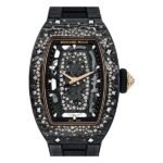 Richard Mille RM07-01 TPT Starry Night Black Skeletonized Diamond Dial Diamond Set Bezel 31.4mm Carbon Ladies Watch