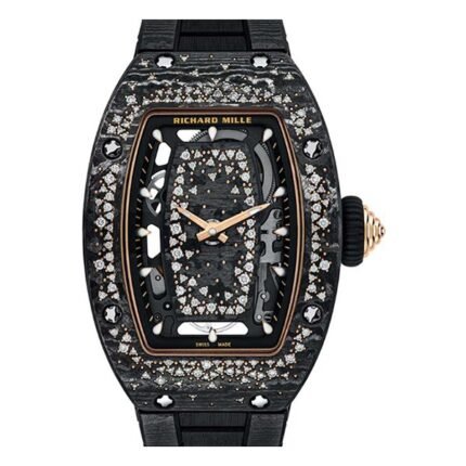 Richard Mille RM07-01 TPT Starry Night Black Skeletonized Diamond Dial Diamond Set Bezel 31.4mm Carbon Ladies Watch