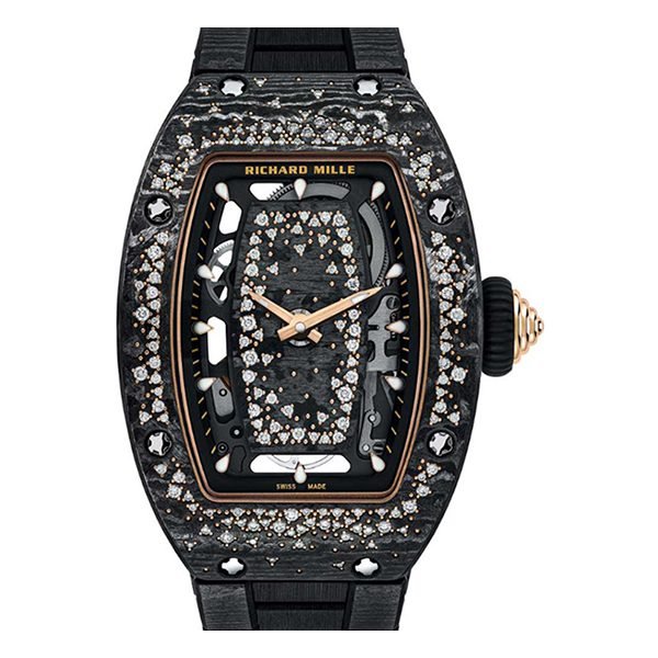 Richard Mille RM07-01 TPT Starry Night Black Skeletonized Diamond Dial Diamond Set Bezel 31.4mm Carbon Ladies Watch Richard Mille RM07-01 TPT Starry Night Black Skeletonized Diamond Dial Diamond Set Bezel 31.4mm Carbon Ladies Watch