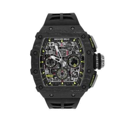 Richard Mille RM11-03 CA TPT Flyback Chronograph NTPT Carbon Dial 45mm x 50mm Black Rubber Straps Men's Watch
